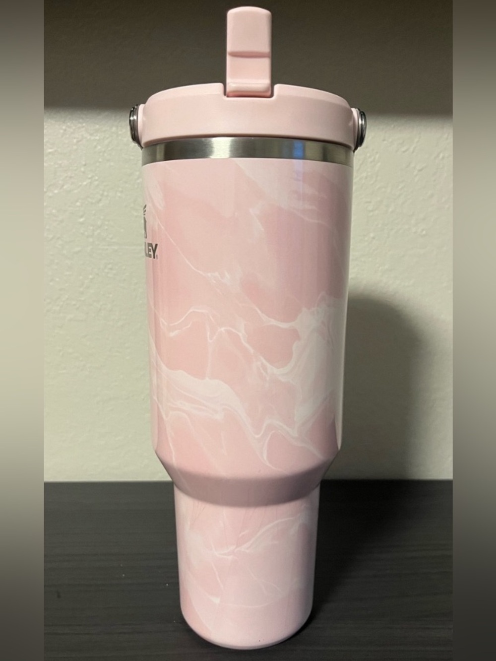 40 oz Stanley Pink Amethyst Calacatta Marble Flow Flip Tumbler Flip Straw 40oz - Picture 7 of 7